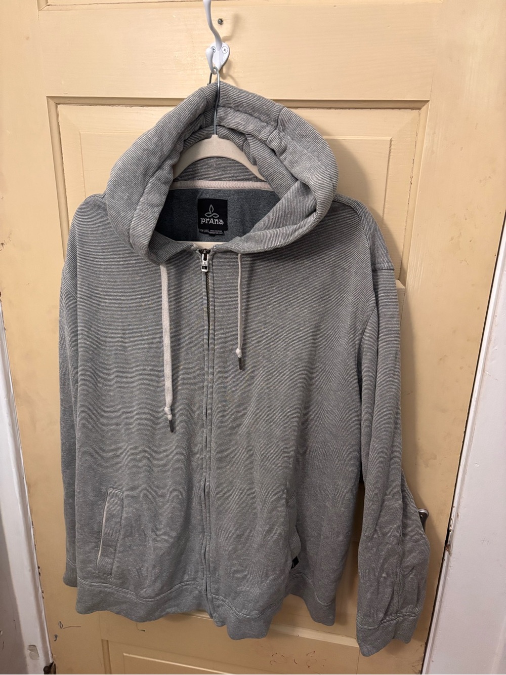 Prana Men’s Gray Full-Zip Hooded Sweatshirt
